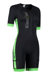 Women's coldmax short sleeves tri-suit black-green