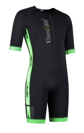 Mannen coldmax short sleeved tri-suit Zwart-Groen
