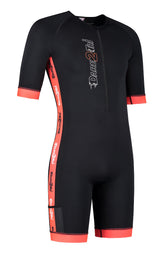 Mannen coldmax short sleeved tri-suit zwart-rood