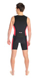 Hommes tri-suit noir-rouge