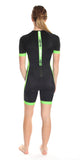 Women's coldmax short sleeves tri-suit black-green