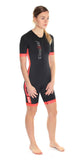 Women's coldmax short sleeves tri-suit black-red