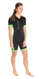 Women's coldmax short sleeves tri-suit black-green