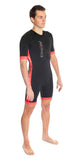 Men's coldmax short sleeved tri-suit black-red